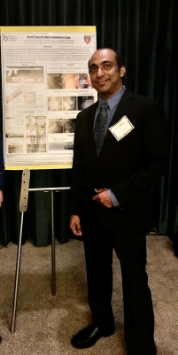 Dr. Sunil Manjila presenting the Soft-Touch Neuroendoscope poster